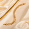 14K Gold-Plated Women's Watch Strap Bracelet with Zircon, Two-Sided Polished Chain, European-American Style Jewelry.