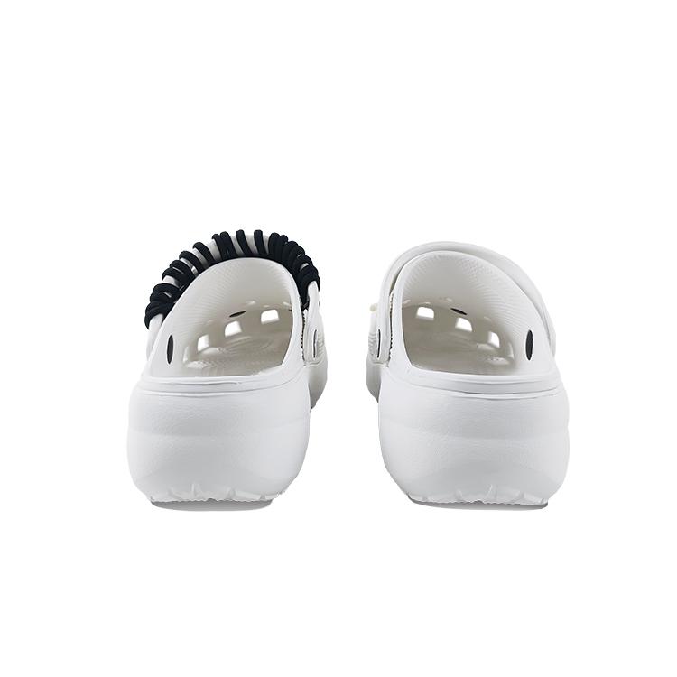 Crocs Classic Platform Clog EVA Hand-Painted Black Cat Cute and Versatile Classic Niche Campus Style Hole Shoes Unisex White