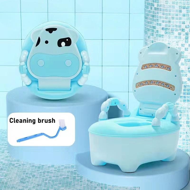 Toddler Toilet Training Potty Chair with Built-in Splash Guard Slip-Resistant Base Removable Bowl for Toddlers Cute Animal