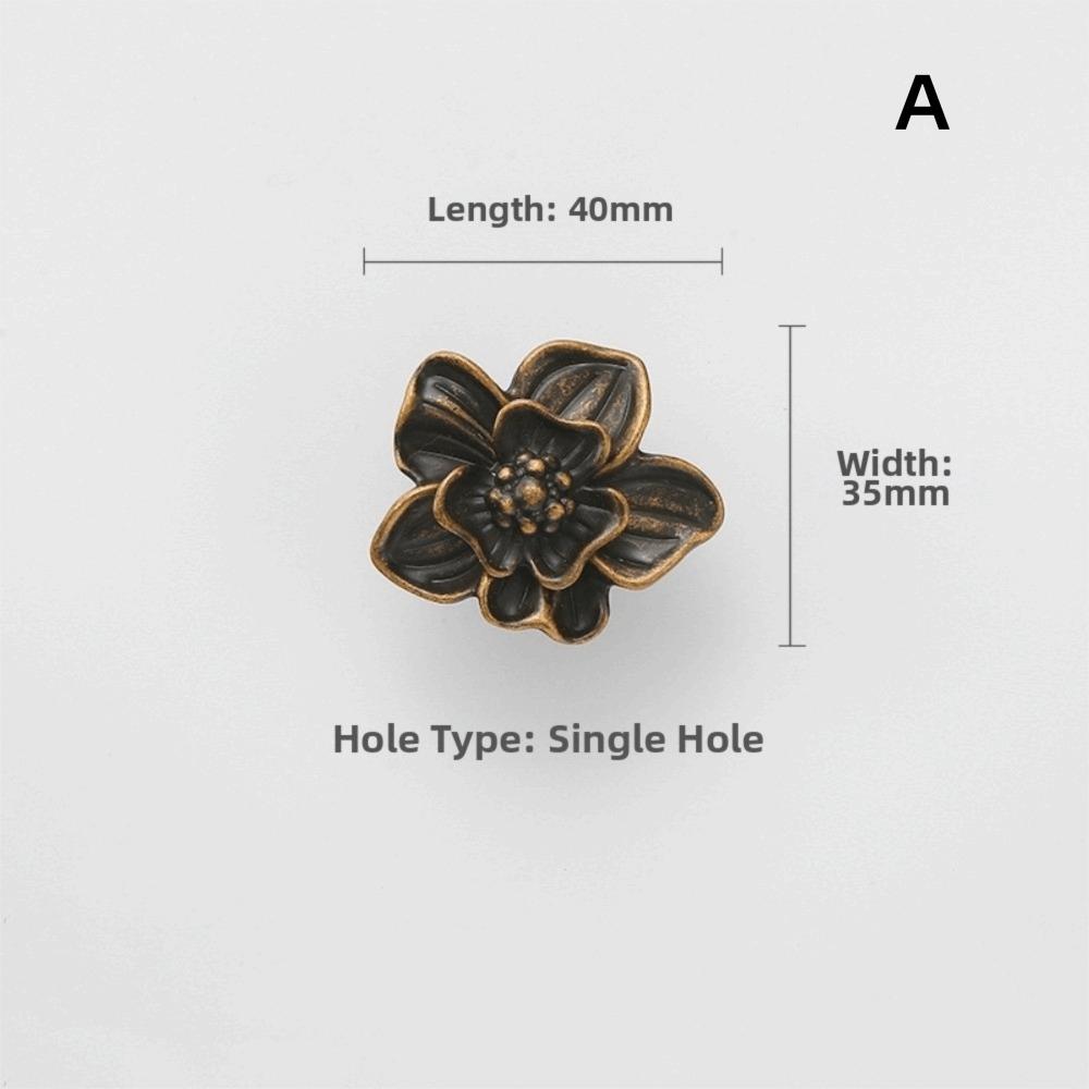 Zinc Alloy Drawer Knob Gold Finish Creative Petal Design Drawer Handle Bronze Finish Flower Shaped Handle Furniture Cabinet