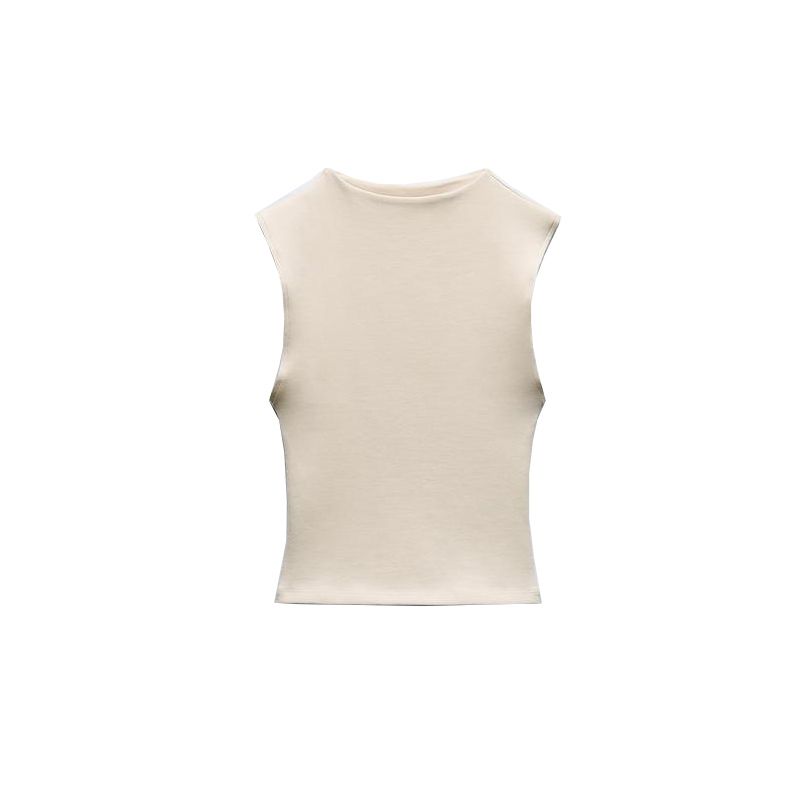 Spring New Versatile Fashion Inner Wear Base Short Vest Tight Half Turtleneck Sleeveless Tops 4174832