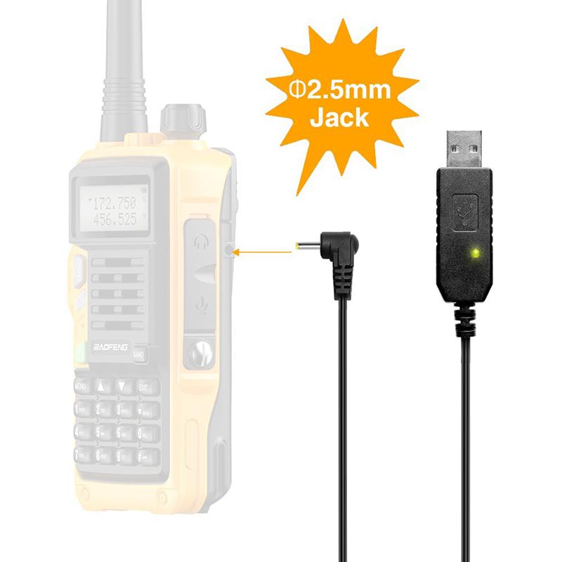 USB nabíjecí kabel pro vysílačku Uv-5R Uv5R Uv-82 3800mAh Uv-S9 Plus Ar-152 Vysílačka Ham Obousměrná radiostanice