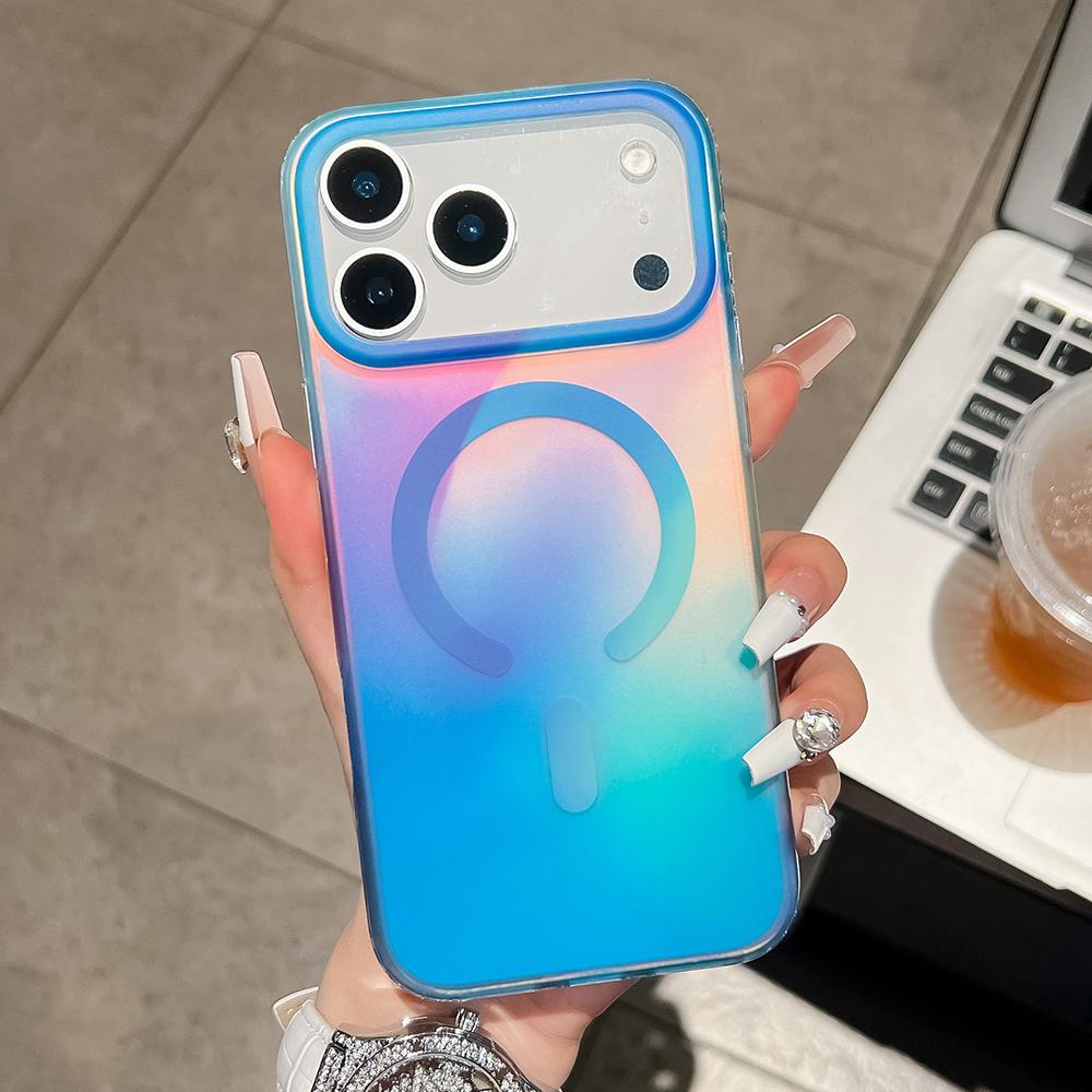 Colorful Ink Wash For Magsafe Phone Case For iPhone 17 16 15 14 13 Pro Max Magnetic Wireless Charge Shockproof Hard Back Cover
