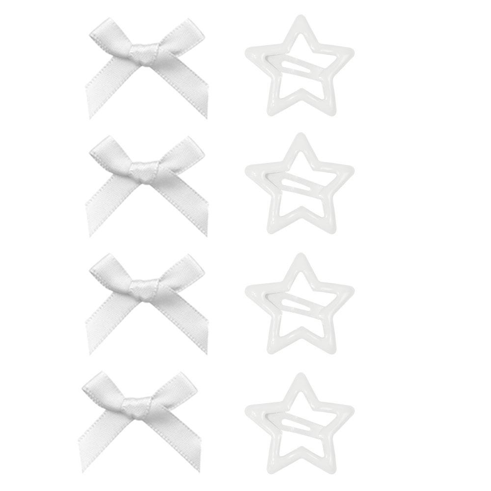 8pc European and American Mini Bow Star Hair Clips Hairpin Headband Party Wedding Hair Accessories Ornament for Women Girls