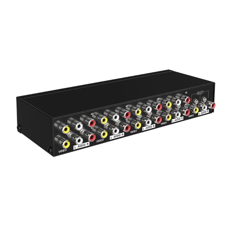 Compactly 8Port  Audios Video Selectors A V Switcher Video Switcher for Home Theater Systems TV Projectors Connection