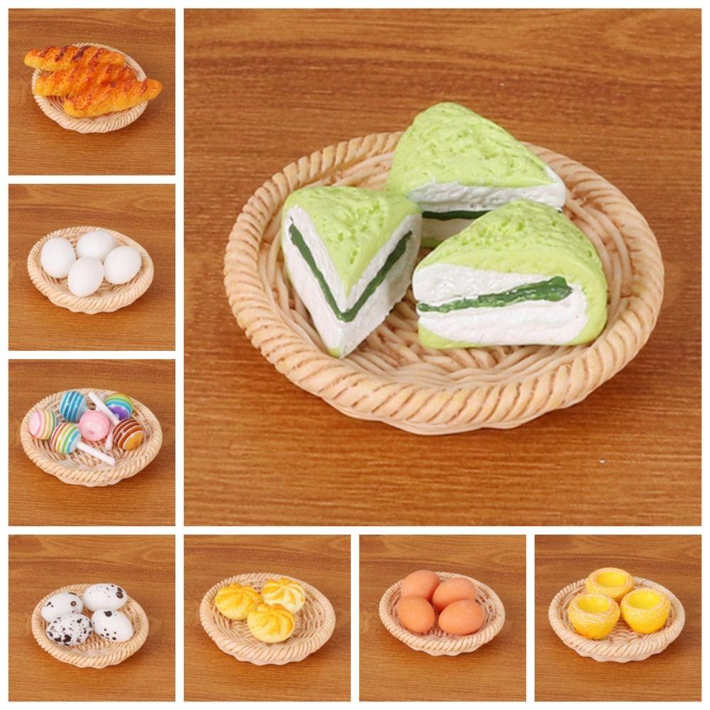 Cake Miniature Kitchen Food Decoration Simulate Resin Fruit Desserts Set  Doll House Decoration