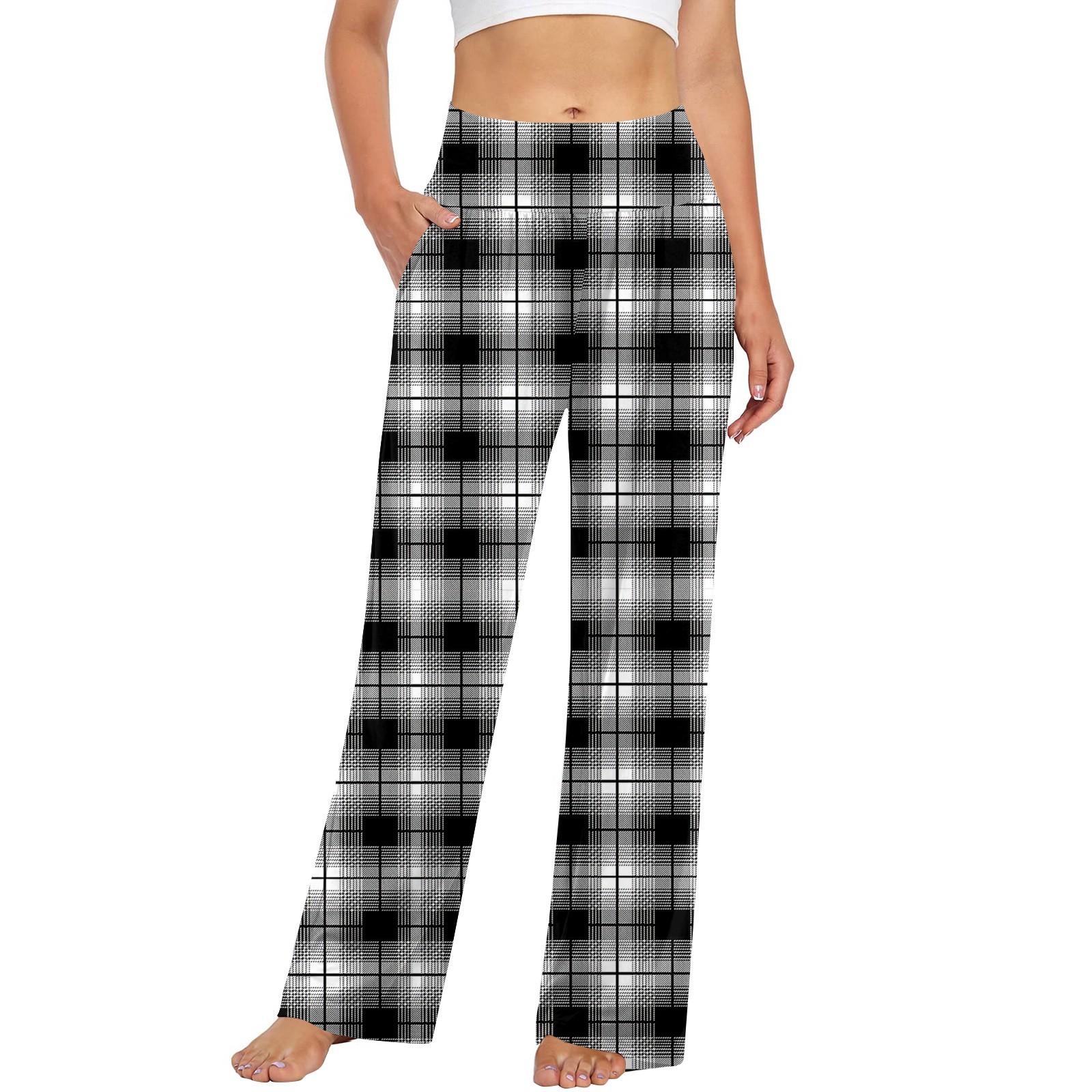 

Женские повседневные модные брюки с клетчатым принтом Повседневные брюки S тёмно-синий