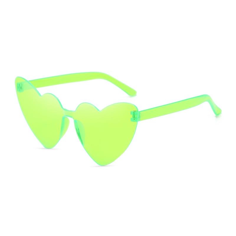 Thin peach heart sunglasses love sunglasses jelly color rimless heart type one-piece glasses candy color eyes