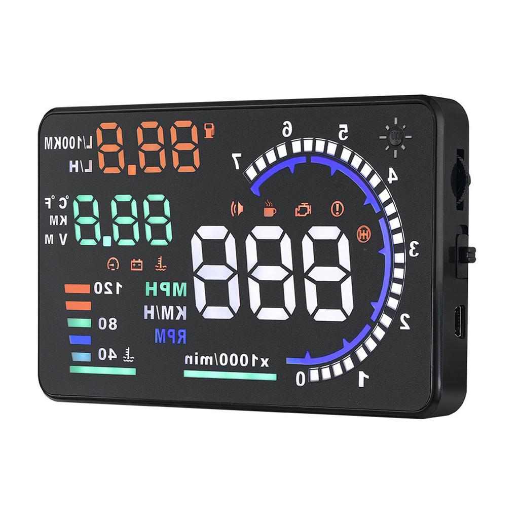 A8 5.5   OBD II Car HUD Display Auto Windshied Reflective Screen Speed Display