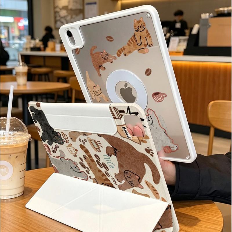 Magnetic Detachable 3-Fold Case IPad Pro 11 Inch With Stand Full Cover Cartoon Design Acrylic Material