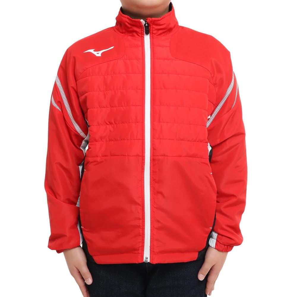 Training Wear MC Line Warmer Jacket Windproof Water Repellent Thermal Junior 32JE1931 Kids Red X White 160 [Mizuno]