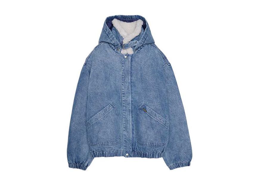 Supreme Chaqueta Bomber de Mezclilla Forrada de Borrego Sintético