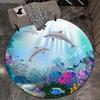 3D Dolphin Ocean Print Rug,  Non Slip Carpet, Artistic Floor Mat for Living Room, Bedroom, Play Area Decor
