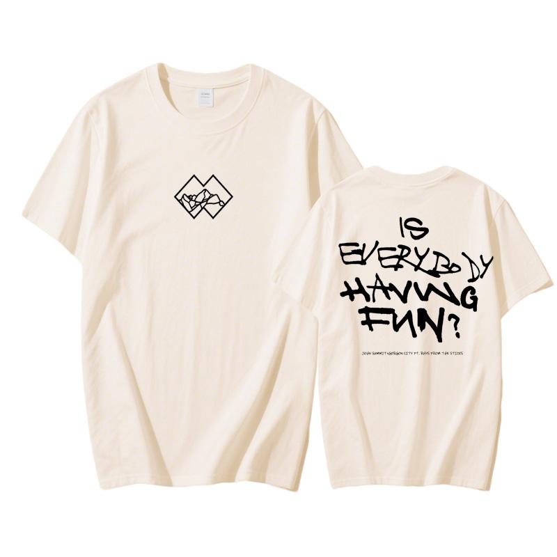 John Summit 2025 New Summer T-shirt 100%Cotton Hip Hop Tshirts Sleeve Printing Punk T Shirt Gothic Streetwear O-neck Tops