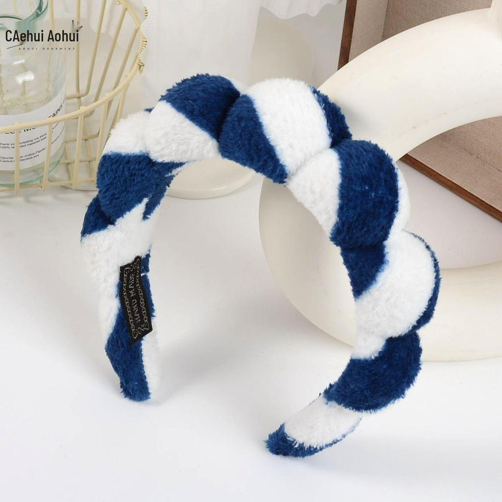 Gold Velvet Spa Headband & Wristband Set for Face Washing & Makeup