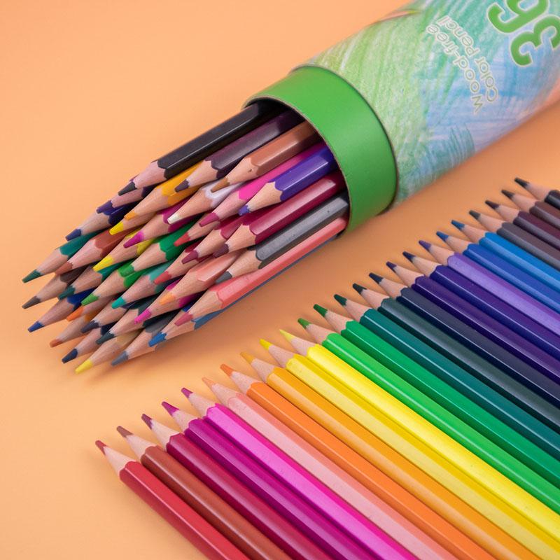 48 Colors Oil Based Colored Pencils Set Barrel Pack Drawing Sketching Coloring Pencils for Students