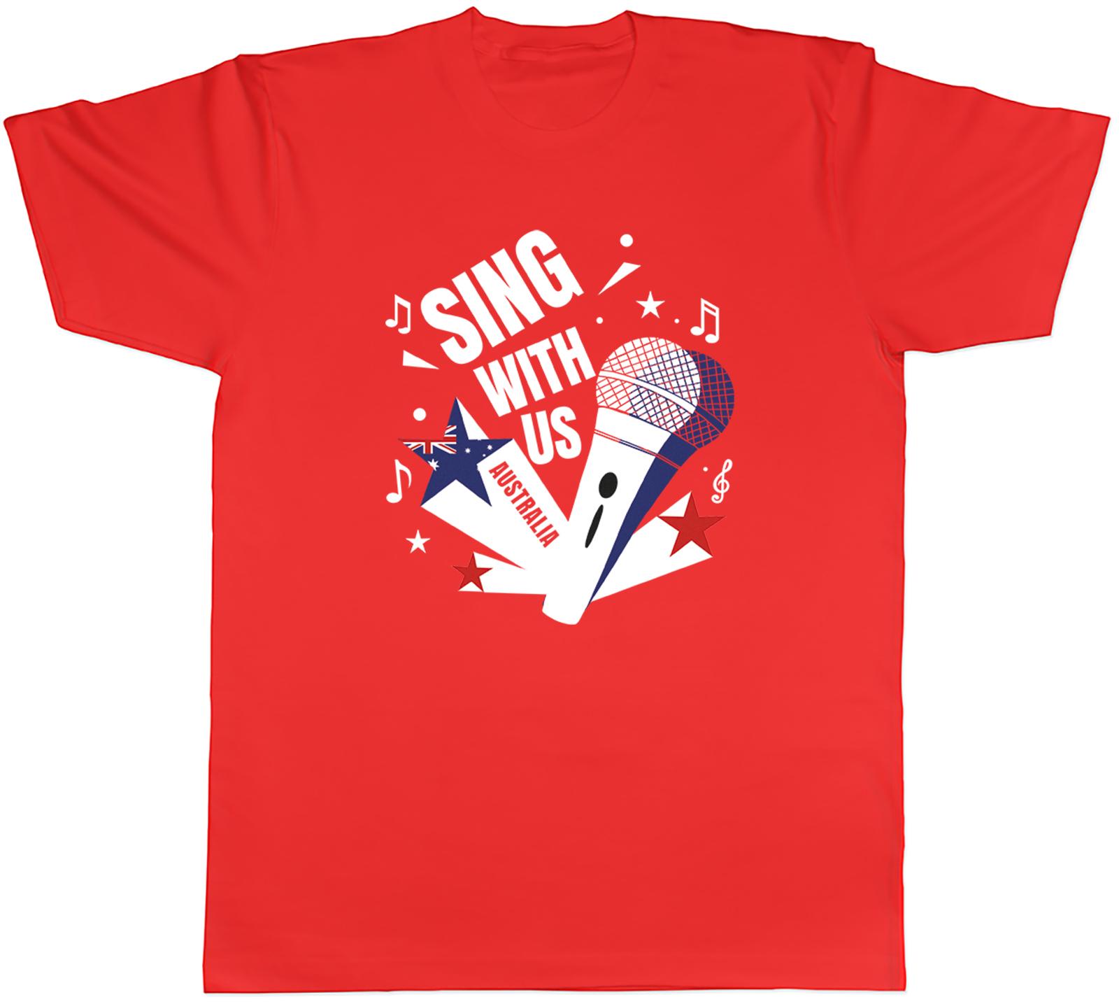 Austrialia Music Sing with us Note karaoke Unisexs TShirt Tee Gift Top S