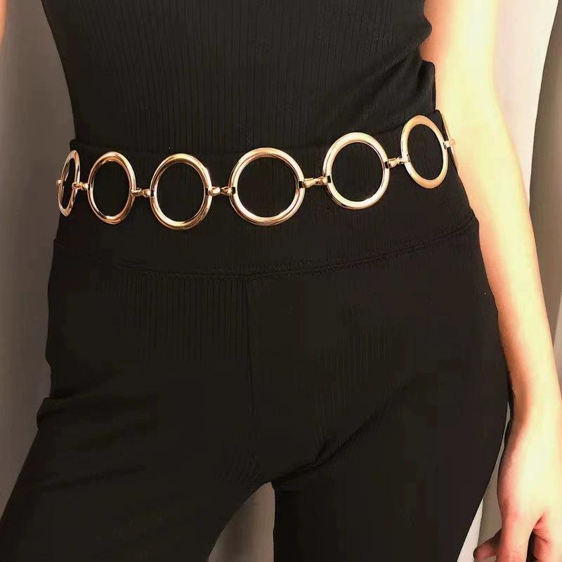 

1 шт. Женский богемный преувеличенный металлический пояс Лето, Школа Осень, Осень, Хэллоуин золотой