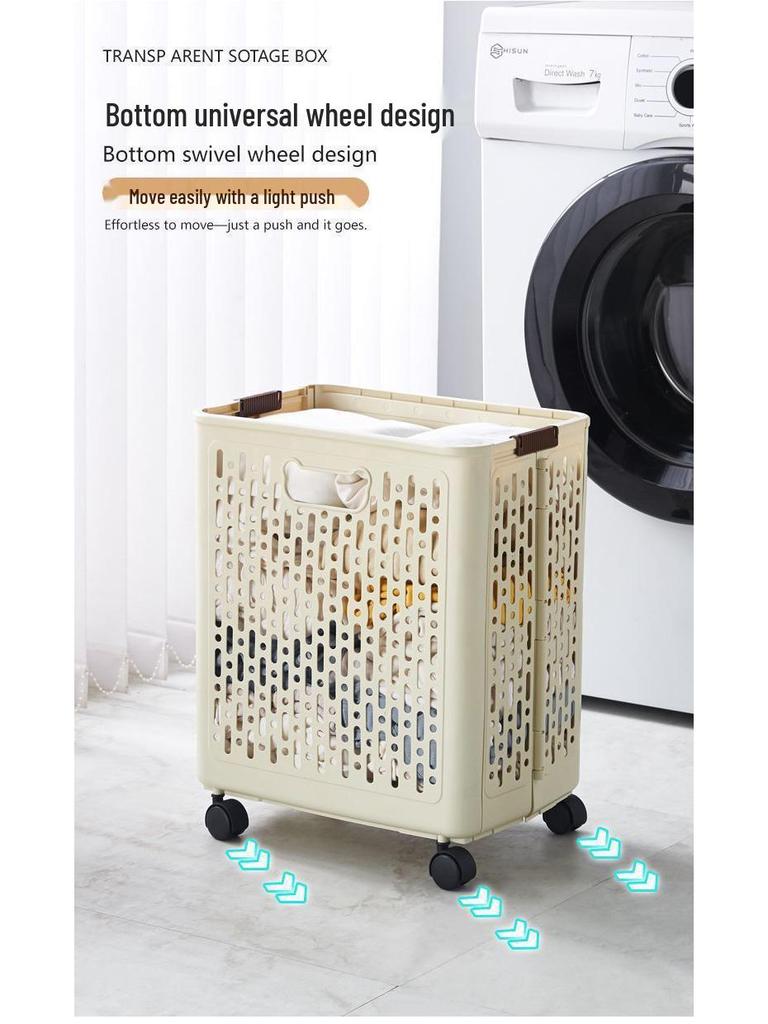 Foldable Laundry Hamper: Clothes Storage Basket for Bathroom or Toilet