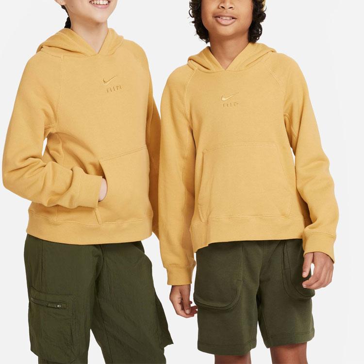 Nike Solid Color Hooded Sweatshirt Kids Sweatshirts Beige DX5132-725