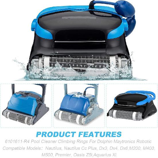 

Кольца для лазания пылесоса для бассейна (4 шт.) Подходит для роботизированных запасных частей Dolphin Maytronics 6101611 Совместимо с M200/M400/M500, Nautilus/CC Plus