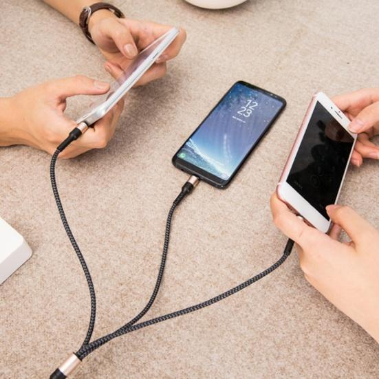 3 In 1 Micro USB Type-C 3/5A Phone Fast Charging Cable Cord