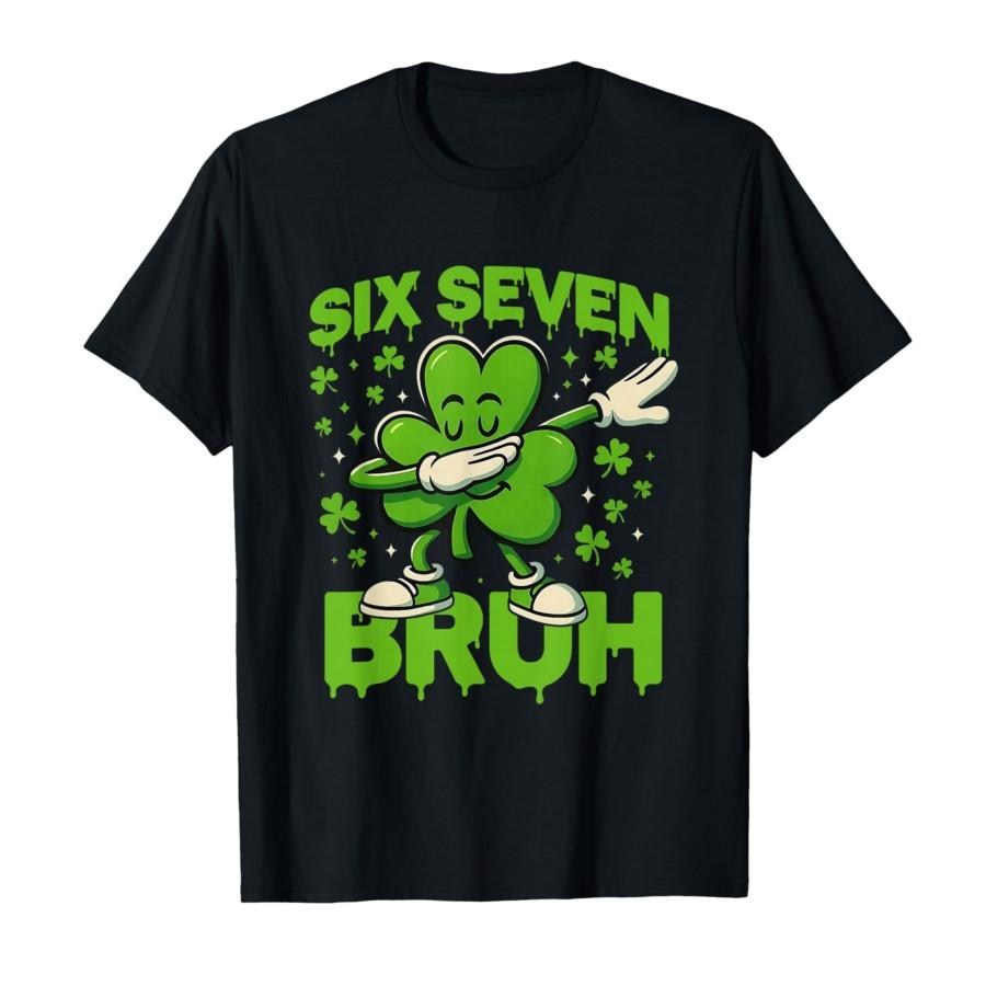 

Six Seven Bruh 67 Meme St Patrick’s Day Shamrock Funny T-shirt For Men Women 100% Cotton T Shirts Short Sleeve Tops 0119-1 - ... S разноцветный