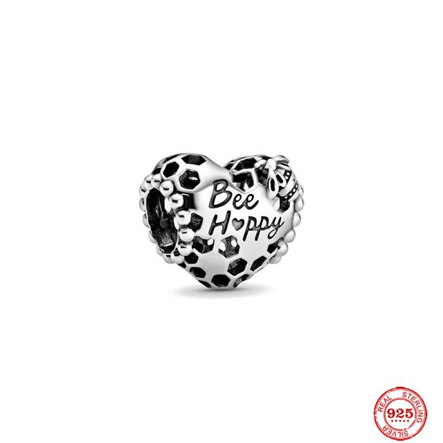 S925 Silver Fine Beads Fit Fasion Original Bracelet Necklace Pendant Women Love Couple Dangle Shiny Mom Charms Jewelry 