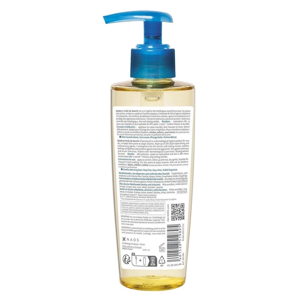 BIODERMA ATODERM HUILE DE DOUCHE Cleansing Oil For Body, Face & Hands 200ml