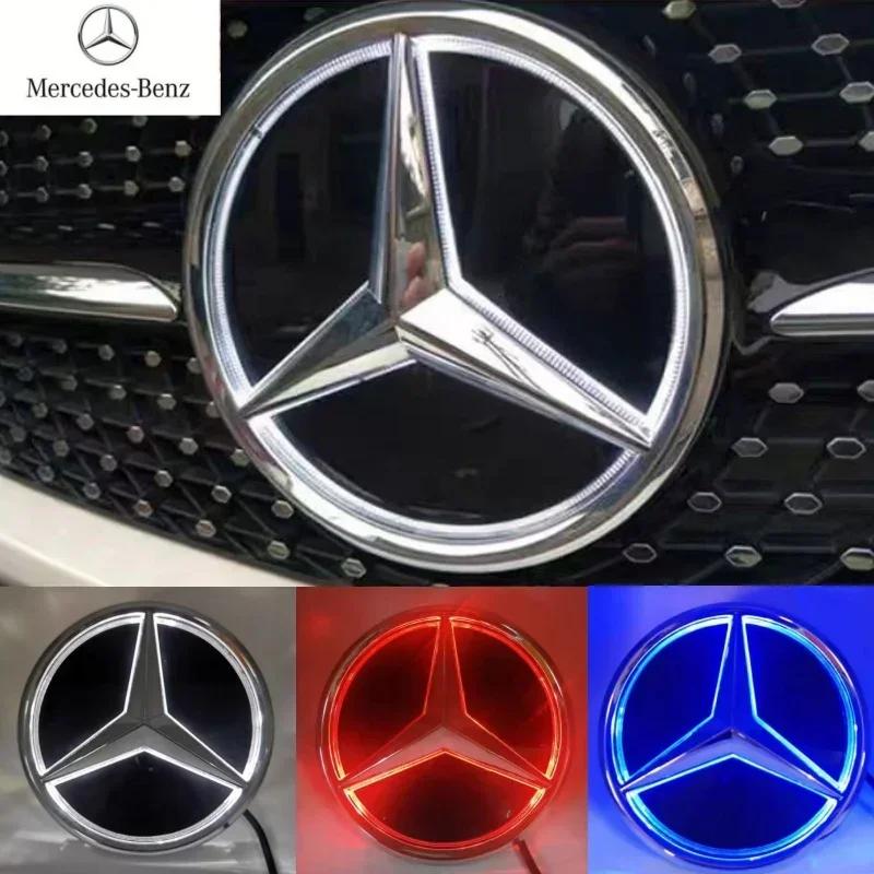 AABIC1 Car Front Grill Logo Light mirror face LED Badge Emblem Luminous Decorative Light For Mercedes Benz W245 GLK B/V class 2005-2010