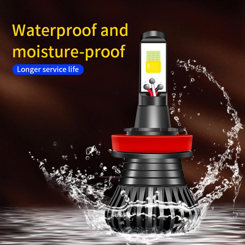 2PCS LED Car Lights H8 H9 H11 H7 HB3 HB4 9005 9006 H27 880 881 H3 H1 LED Headlight Bulb Dual Color Car Fog Lamp