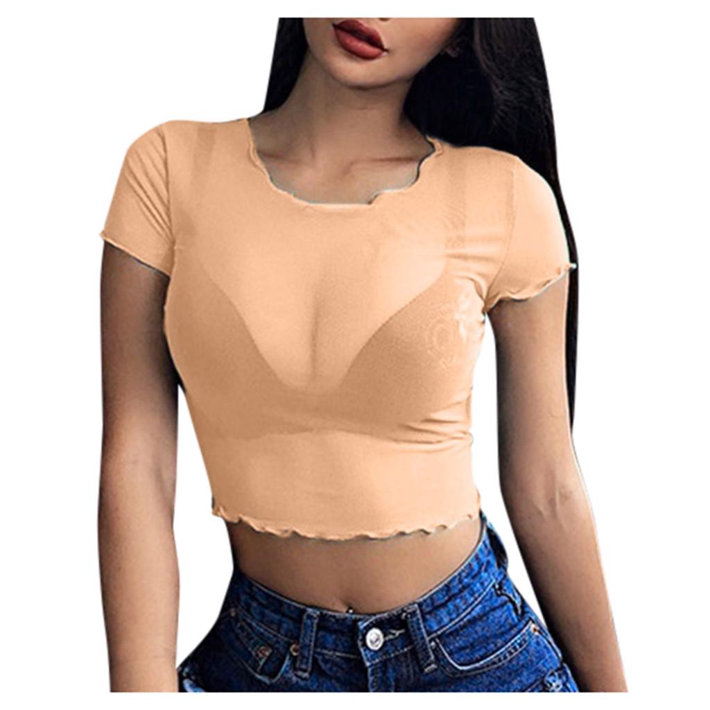 Short sleeve sheer top Clearance