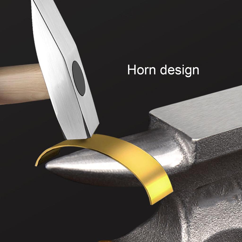 Mini-Hufschmiedamboss Holzsockel Gusseisenamboss für Schmuckherstellung Metallschmieden Hämmern Einzelhornamboss