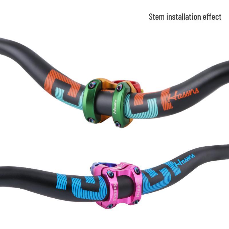 HASSNS Mountain Bike Swallow Handlebar, 31.8/35mm Diameter, AM DH Downhill, 25/35/55mm Rise