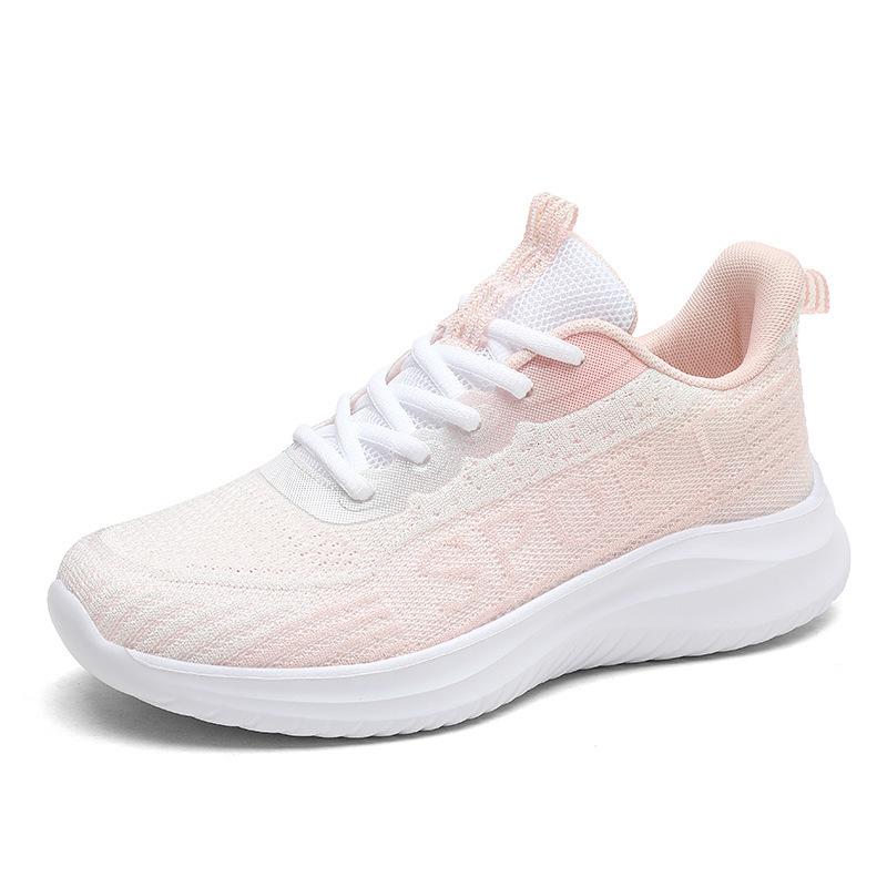 2025 spring and summer new embroidered women's shoes mesh breathable women's sports shoes soft running sole lightweight casual shoes