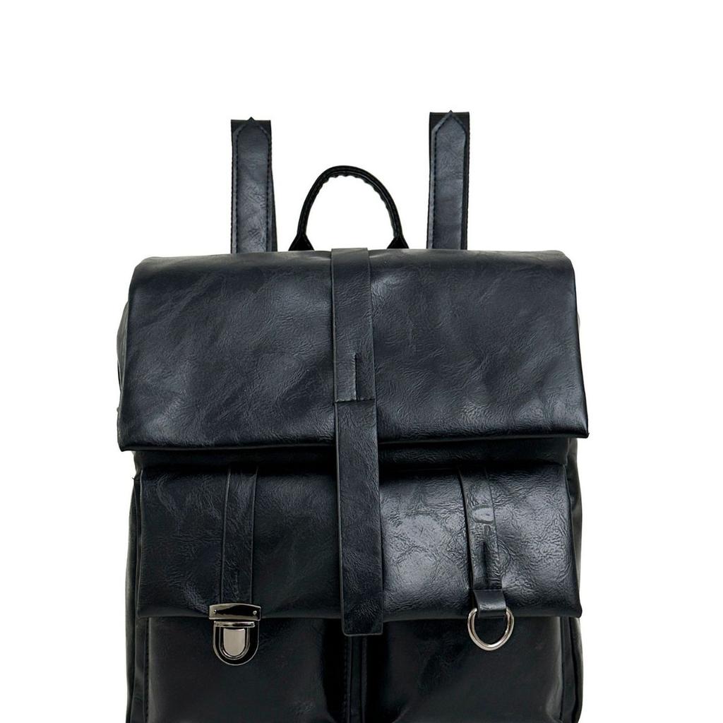 Schoolbag Vintage PU Leather Backpack Men's and Women's Commuter Niche Design Sense Travel Backpack Advanced Sense Student School Bag Computer Bag