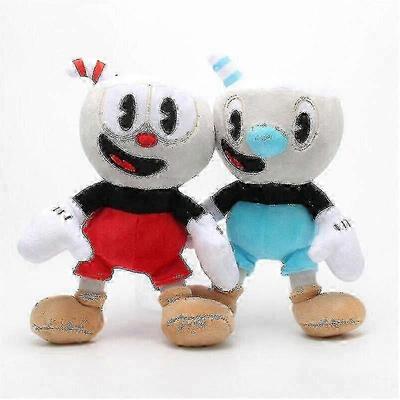 2pcs/set 10" Cuphead Plush Mugman Mecup And Brocup Stuffed Doll-1 Shj