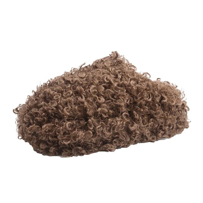 

2025 Женские модные тапочки с закрытым носком на платформе, теплые хлопковые тапочки для улицы, осень-зима, утолщенные тапочки на один раз 41 коричневый