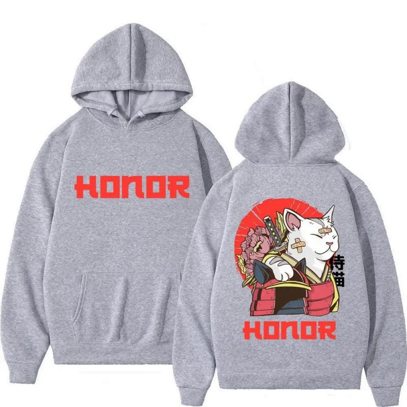 Cartoon HONIR Cat Hoodie Men Women Sweatshirt Print Unisex Streetwear Style Autumn Winter Fashion Tops Clothes