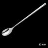 304 Stainless Steel Tea Spoon Long Handle Cocktail Coffee Ice Cream Stirring Scoop Dessert Fork Kitchen Tableware Bar Tools