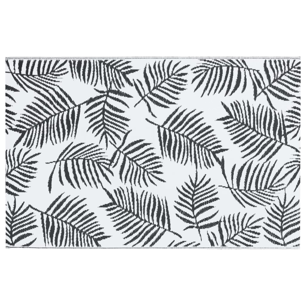 Outdoor Rug ARAKIL White and Black 190 x 290 cm PP