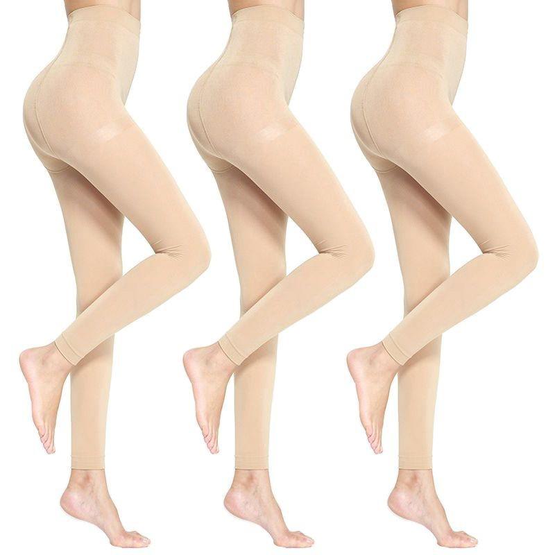 Sommerliche, transparente 9-Punkt-Schwarze Strumpfhose mit Schrittverstärkung - Große Größen