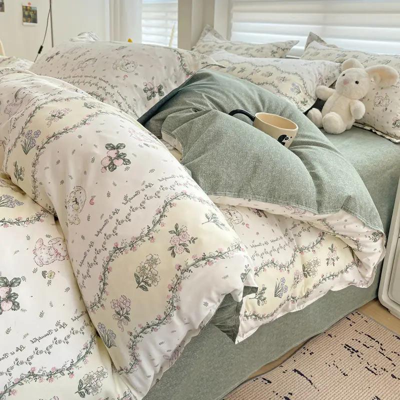 Summer Bedding Set Ins Twin Queen Duvet Cover Flat Sheet Pillowcase No Filler Girl Boys Hotel Home Bed Linens