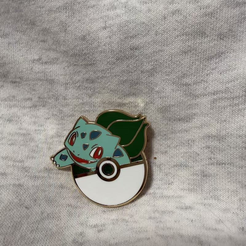Anime Pkm Enamel Pins Cute Pikachu Charmander Gengar Metal Brooch Badge For Backpack Lapel Decoration Collectible Accessory