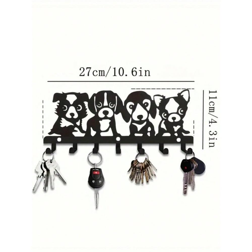 Black Metal Kitchen Towel Hook, Cute Puppy Shaped Wall Decor, Creative Gift for Dog Lovers