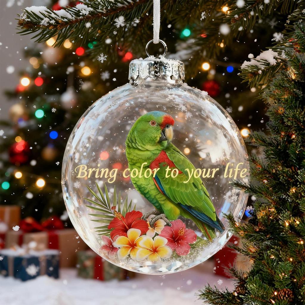 Christmas Ball Creative cat Hummingbird Pendant Plastic Transparent Atmosphere Decoration Christmas Tree Hanging ornaments