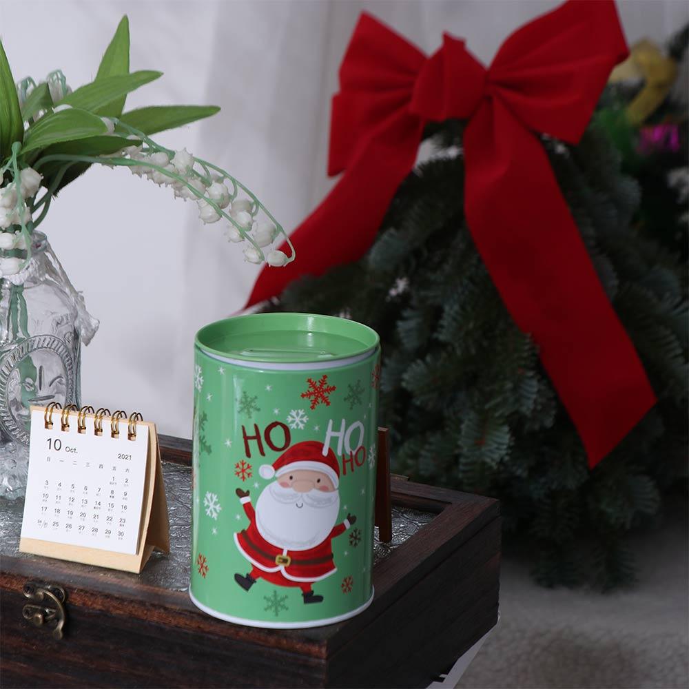 Snowman Christmas Savings Tank Cartoon Coin Bank Christmas Cookie Jar Xmas Tinplate Box New Year
