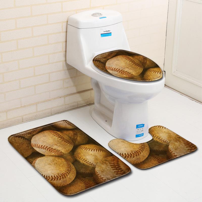 Heißverkaufende Toilette Dreiteilige Bodenmatte Türvorleger Badezimmerteppich Rutschfest Praktischer Türvorleger