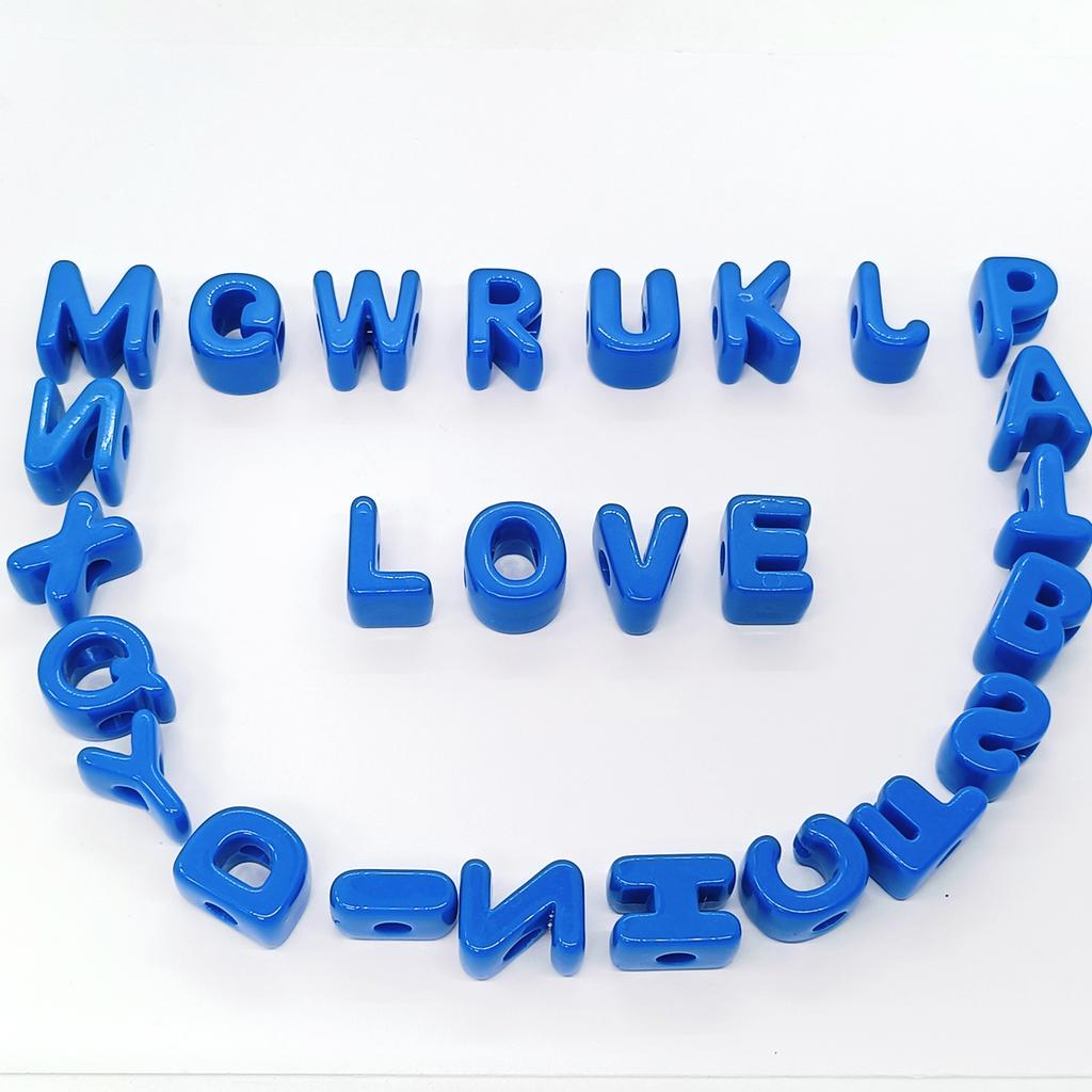 26 Stora 6 mm Hål Bokstavspärlor 20 mm A till Ö för DIY Smyckestillverkning Kit Armband nyckelring och Lärare för att Lära sig Bokstäver