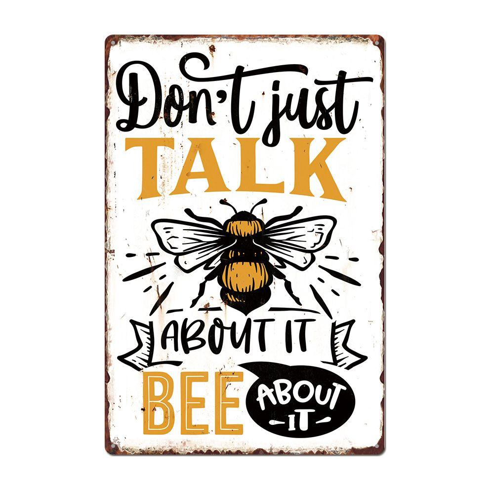 Bee Series Metal Tin Sign Wall Decor 20x30cm